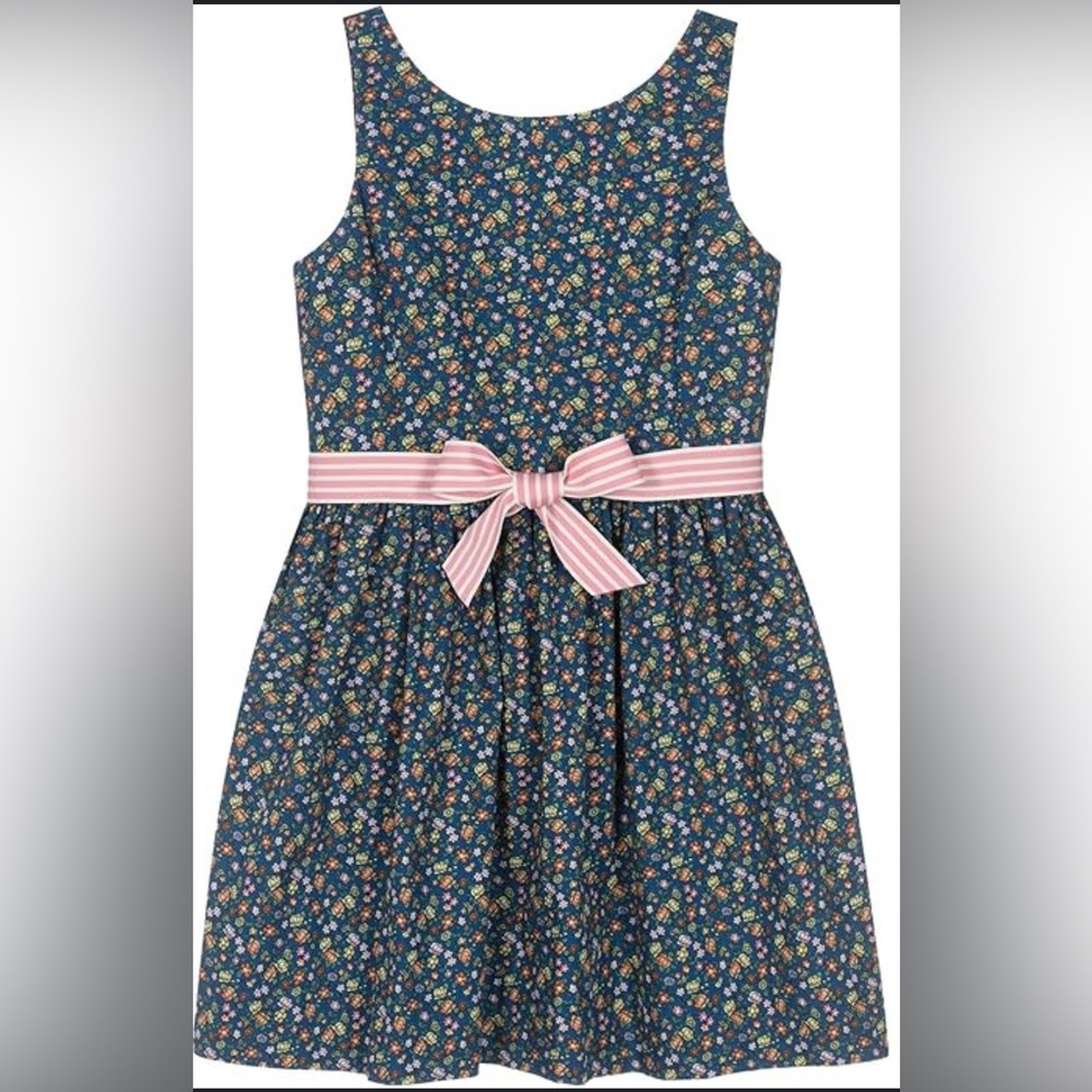 Polo Ralph Lauren Dress Toddler Size 3T Girl Stripped Belt Floral Sleeveless